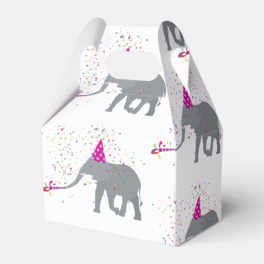 Elephant Partding - Dieren met een partij Bedankdoosjes (Achterkant)