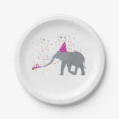 Elephant Partding - Dieren met een partij Papieren Bordje (Voorkant)