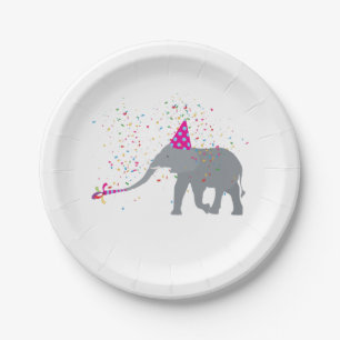 Elephant Partding - Dieren met een partij Papieren Bordje
