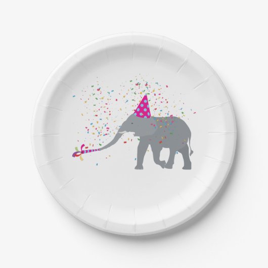 Elephant Partding - Dieren met een partij Papieren Bordje (Voorkant)