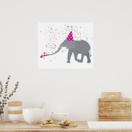 Elephant Partding - Dieren met een partij Poster (Keuken)