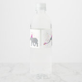 Elephant Partding - Dieren met een partij Waterfles Etiket (Achterkant)