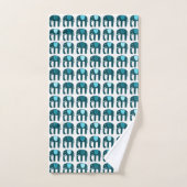 Elephant Pattern Blue Bad Handdoek (Handdoek)