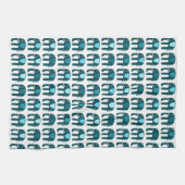 Elephant Pattern Blue Theedoek (Horizontaal)
