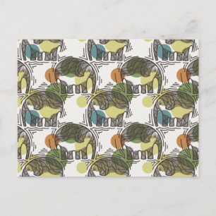 Elephant Pattern Briefkaart