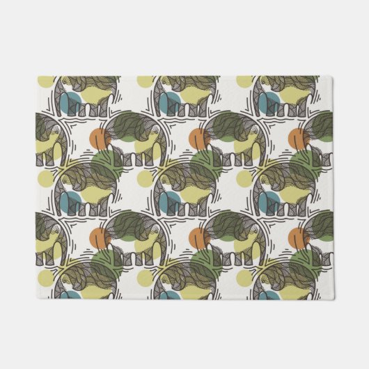 Elephant Pattern Deurmat (Voorkant)