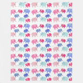 Elephant Pattern Fleece Blanket (Voorkant)