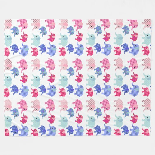 Elephant Pattern Fleece Blanket (Voorkant (Horizontaal))