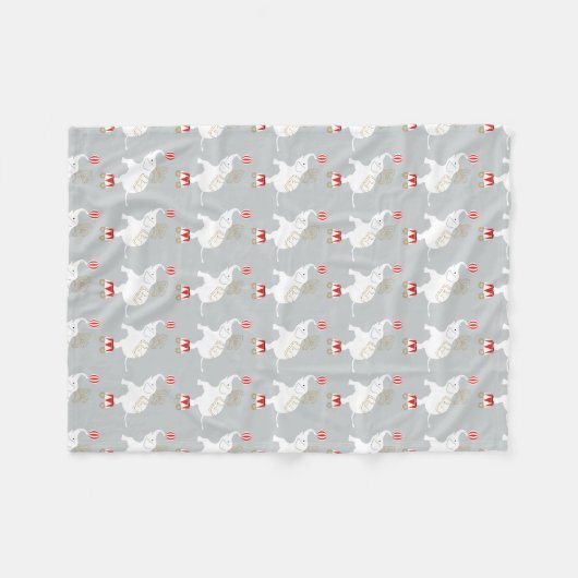 Elephant Pattern Fleece Blanket (Voorkant (Horizontaal))