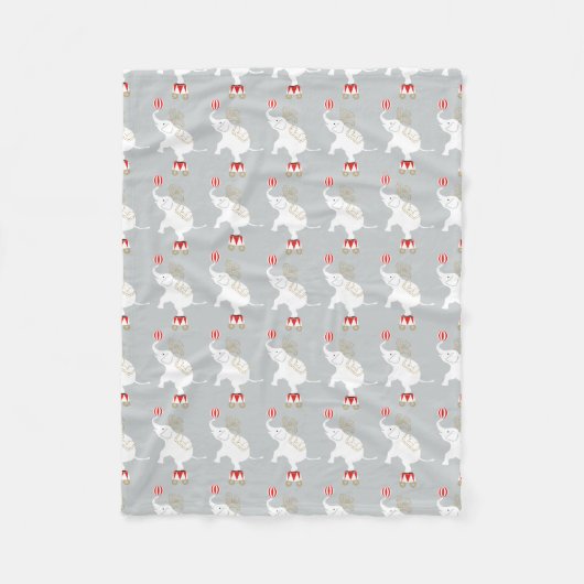 Elephant Pattern Fleece Blanket Deken (Voorkant)