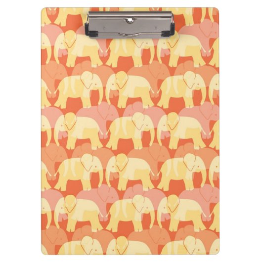 Elephant Pattern Klembord - Oranje (Voorkant)
