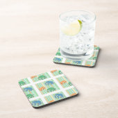 Elephant Pattern on Green Stripes Onderzetter (Rechterzijde)