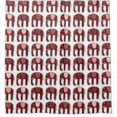 Elephant Pattern roze Red Douchegordijn (Voorkant)