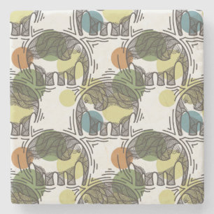 Elephant Pattern Stenen Onderzetter