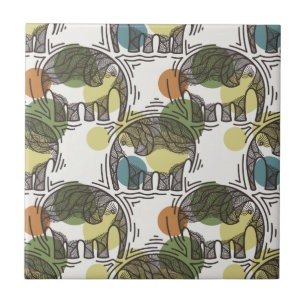 Elephant Pattern Tegeltje