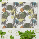 Elephant Pattern Theedoek (Gevouwen)