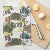 Elephant Pattern Theedoek (Quarter Fold)