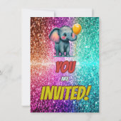 Eléphant personnage d'anniversaire invitation (Dos)
