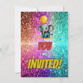 Eléphant personnage d'anniversaire invitation (Dos)
