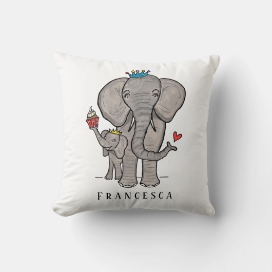 Eléphant personnalisé et coussin bébé (Recto)