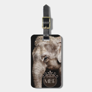 Elephant Photo Afbeelding personaliseert Monogram Bagagelabel