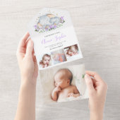 Elephant Photo Birth Notice card All In One Uitnodiging (Afscheurbaar)