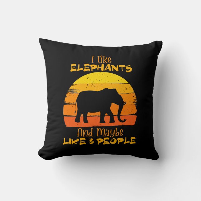 Elephant Pillow, Cute Elephant Pillow,  Kussen (Voorkant)