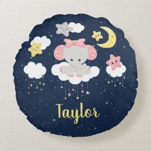 Elephant Pink en Navy Rond Kussen