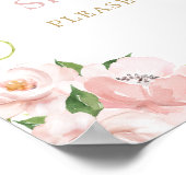 Elephant Pink Floral Deel het Label van de Liefde Poster (Hoek)