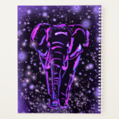 Eléphant Pink Planner Violet Dans La Nuit Étincela (Dos)