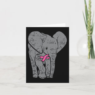 Elephant Pink Ribbon Breast Cancer Bewustheid Supp Kaart