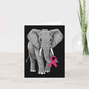 Elephant Pink Ribbon Breast Cancer Bewustheid Supp Kaart