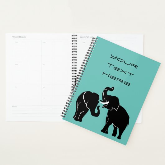 Elephant Planner - Votre texte et vos couleurs (Devant avec enveloppe)
