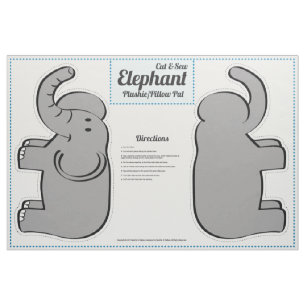 Elephant Plushie - Pillow Pal voor het snijden en  Stof