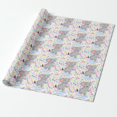 Elephant POKER STIPPEN BLUE Wrapping Paper Cadeaupapier (Uitgerold)