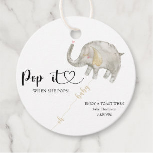 Elephant Pop het als ze baby shower pop Bedankjes Labels