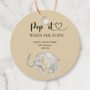 Elephant Pop het als ze baby shower pop Bedankjes Labels