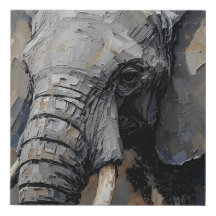 Eléphant Portrait Mur Art toile Imprimer