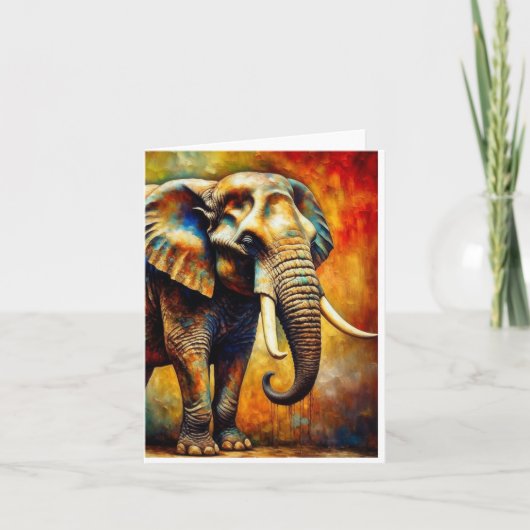 Elephant Portrait Une Carte de vacances pliée (Devant)