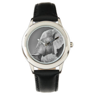 Elephant portret horloge