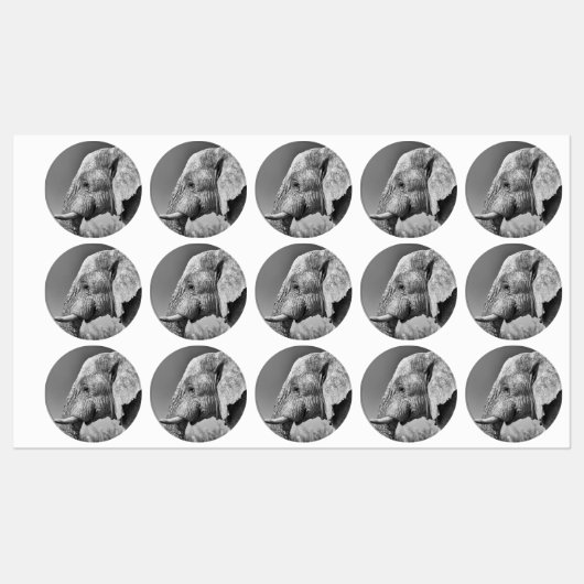 Elephant portret labels (Vel)