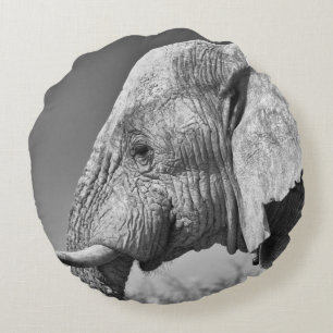 Elephant portret rond kussen