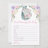 Elephant Predications for Baby shower Game Kaart (Voorkant)