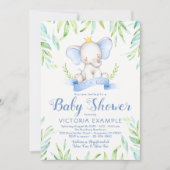 Elephant Prince Baby Shower Invitations (Devant)