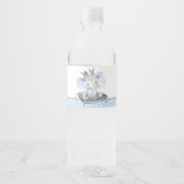 Elephant Prince Baby shower Waterfles Etiket (Voorkant)