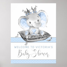 Elephant Prince Baby shower Welkomstteken Poster