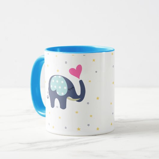 Elephant print schattige koffie-mok mok (Voorkant links)