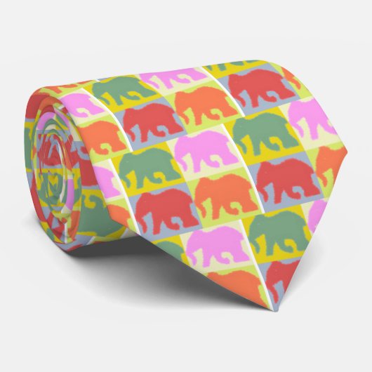 Elephant Print Stropdas (Opgerold)