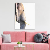 Elephant profile oerwoud dierportret canvas afdruk (Insitu (Woonkamer))