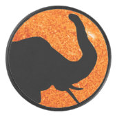 Elephant Profile Solar Eclipse Shadow Hockey Puck (Voorkant)